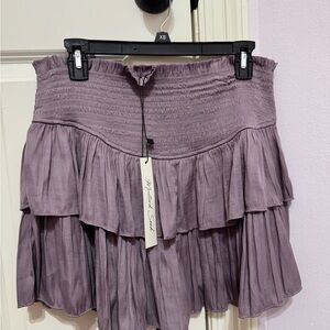 NETMustard Seed Purple Smocked Mini Skirt